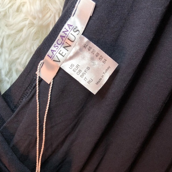 VENUS Blue and Orange Sleeveless Abstract Plunge Midi Sundress size XL NWT - Picture 11 of 16